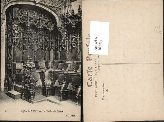 367988,Rhone-Alpes Ain Bourg-en-Bresse Eglise de Brou Les Stalles du Choeur Kirche Chor