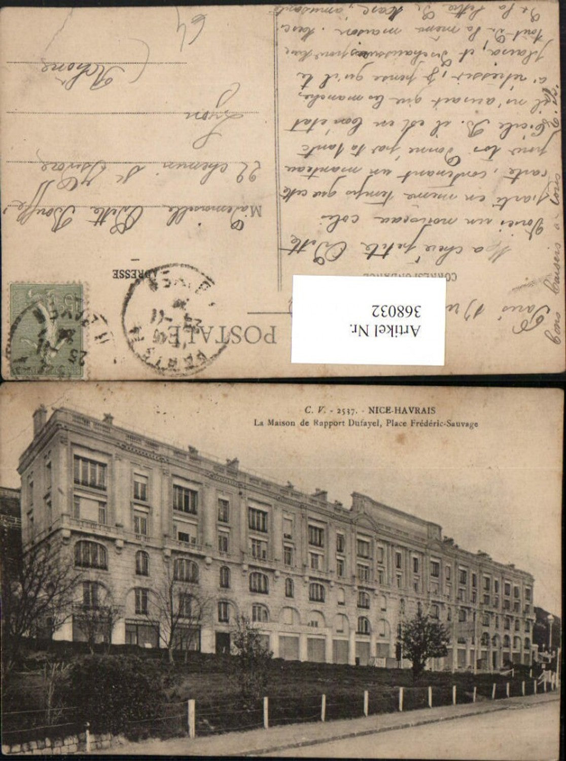 368032,Provence-Alpes-Cote-Azur Alpes-Maritimes Nice-Havrais Nizza Maison Rapport Dufayel Gebäude