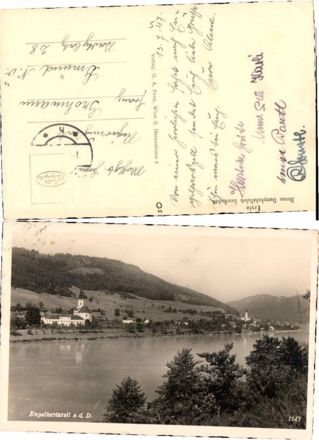 66754,Fotokarte Engelhartszell m. Engelszell 1940