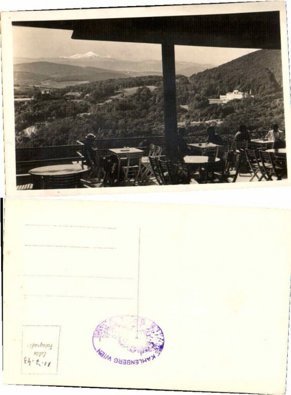 66995,Fotokarte Kahlenberg bei Wien Leopoldsberg Terrasse