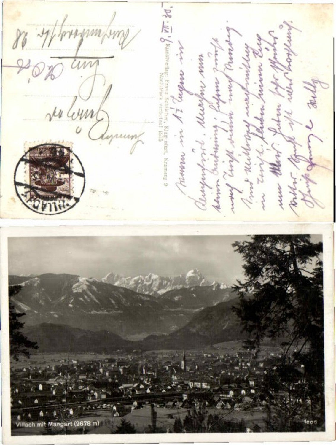 67548,Villach mit Mangart 1935