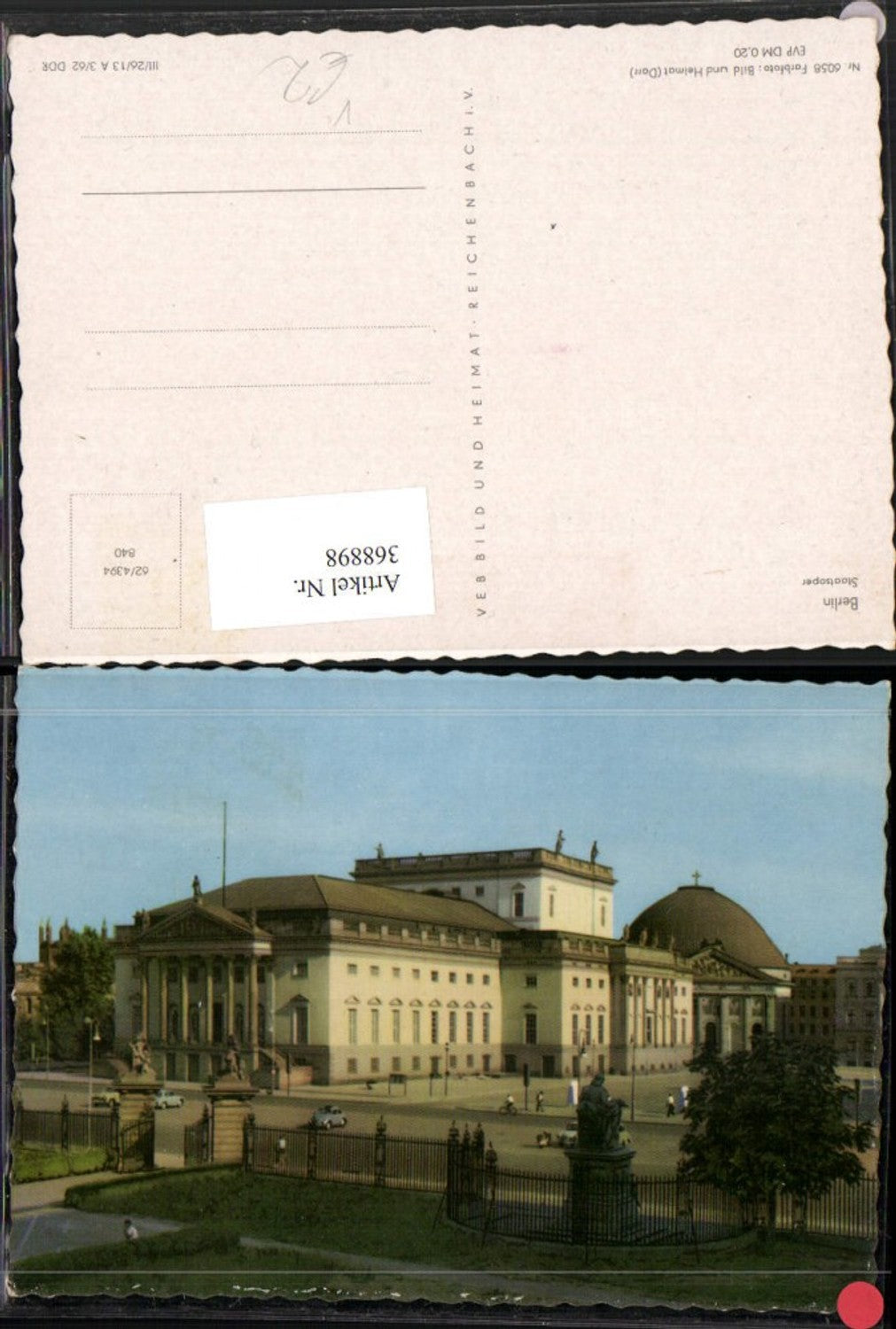 368898,Berlin Staatsoper Oper Gebäude pub VEB