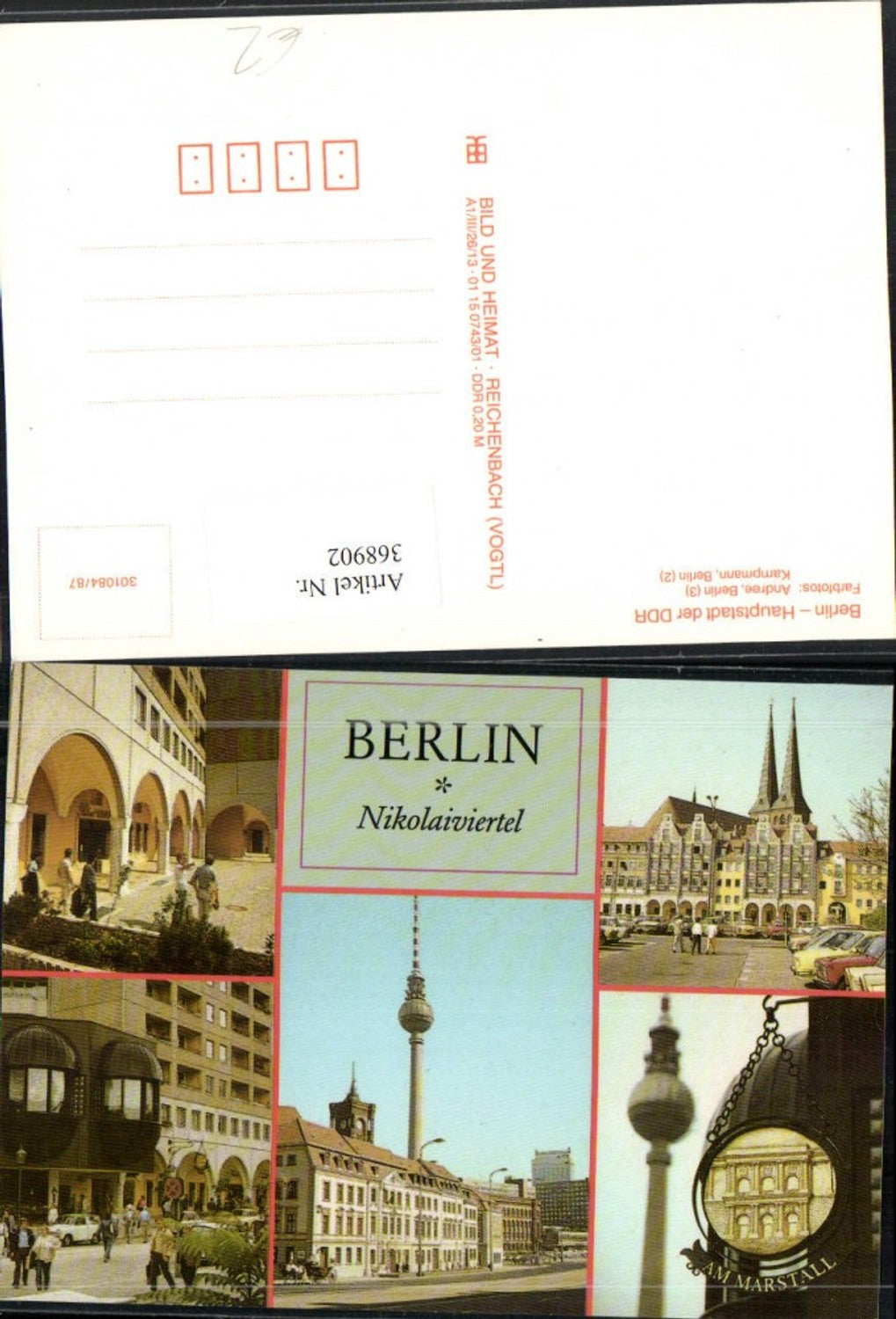 368902,Berlin Nikolaiviertel Am Marstall Arkaden Fernsehturm Mehrbildkarte