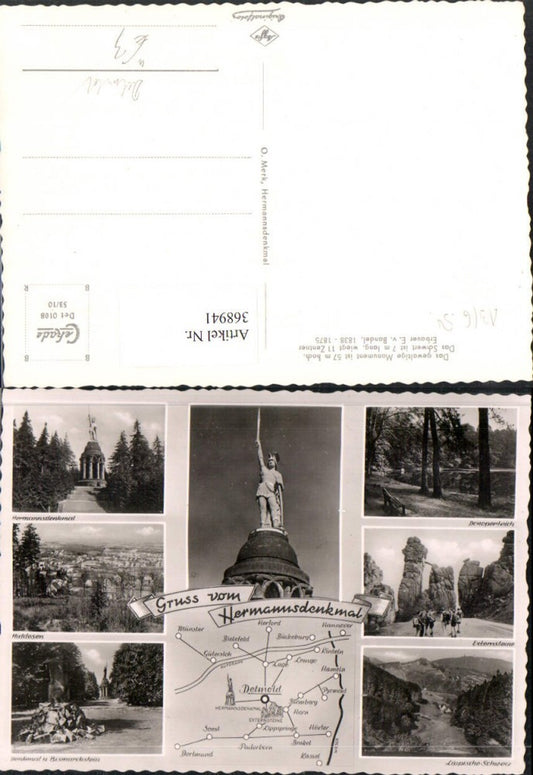 368941,Hermannsdenkmal b. Detmold Statue Externsteine Hiddesen Mehrbildkarte