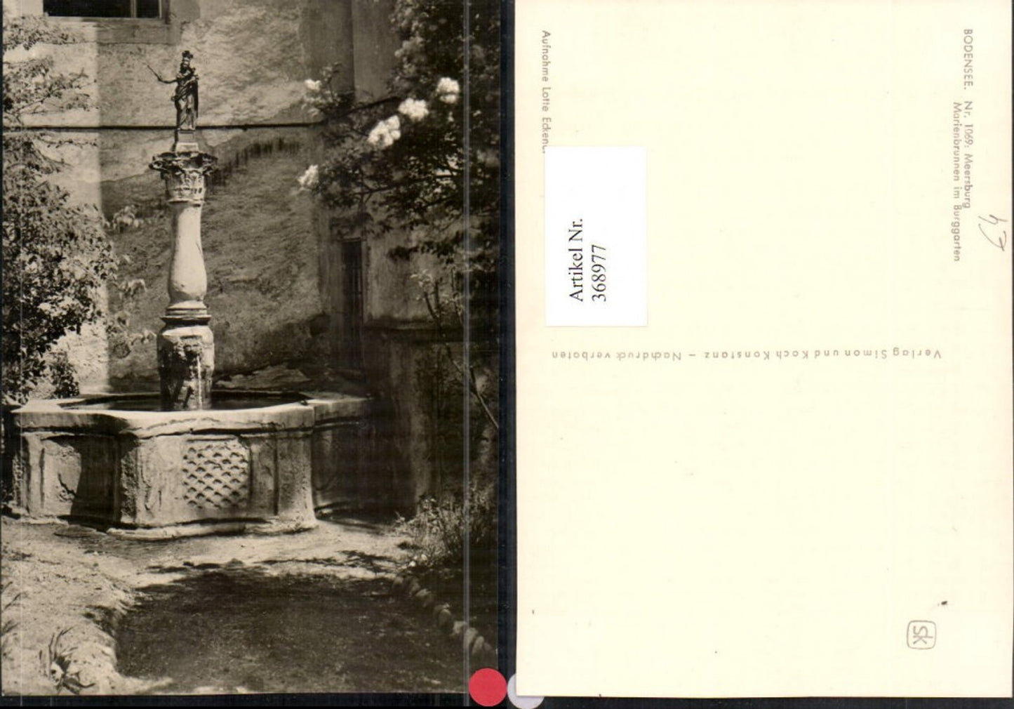 368977,Meersburg am Bodensee Marienbrunnen Brunnen im Burggarten