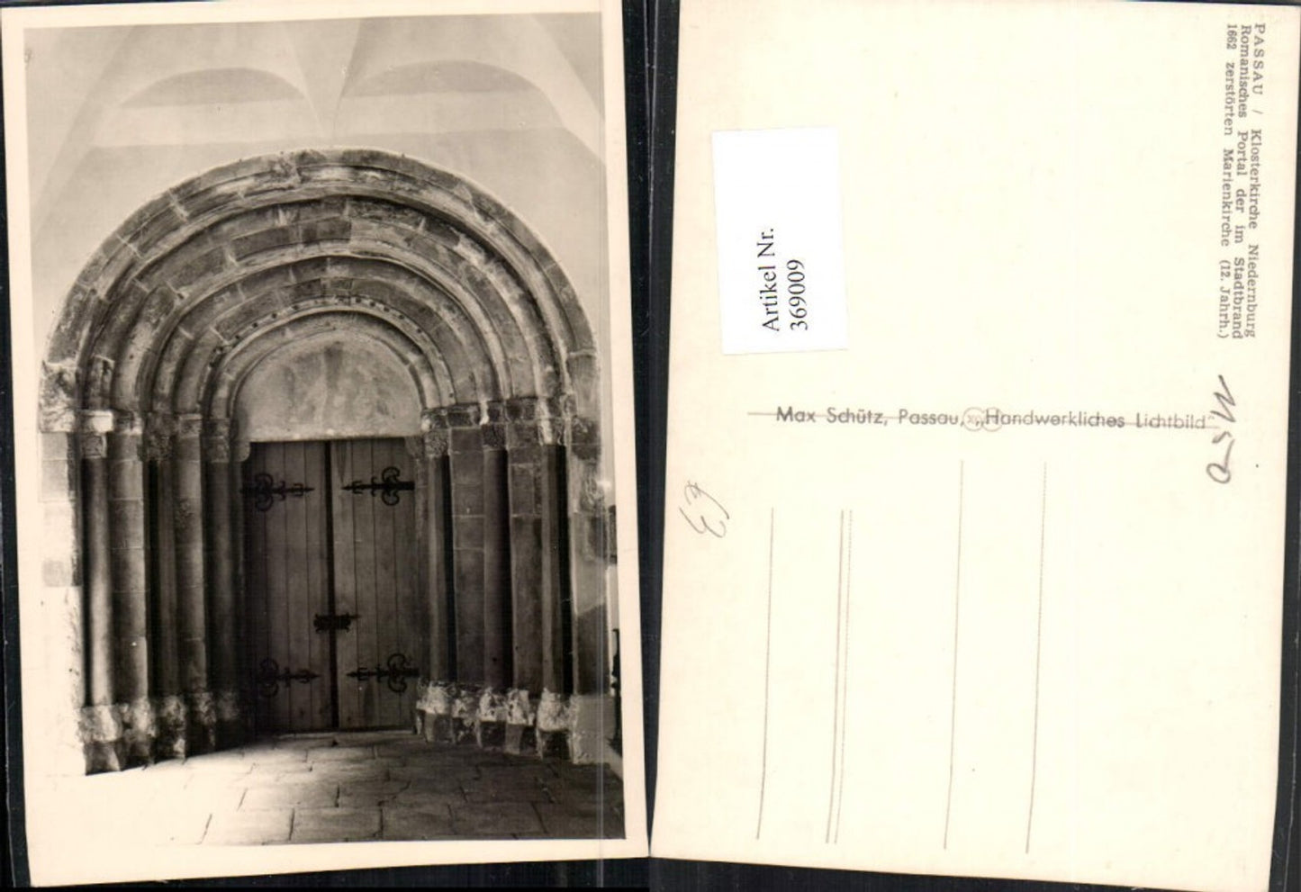 369009,Passau Klosterkirche Niedernburg Romanisches Portal Kirchenportal