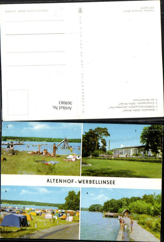 369083,Altenhof Werbellinsee Strandbad Camping Erholungsheim Mehrbildkarte pub VEB