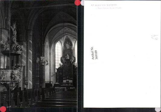 369109,Fotokarte Bergen auf Rügen St. Marien Kirche Innenansicht Kanzel