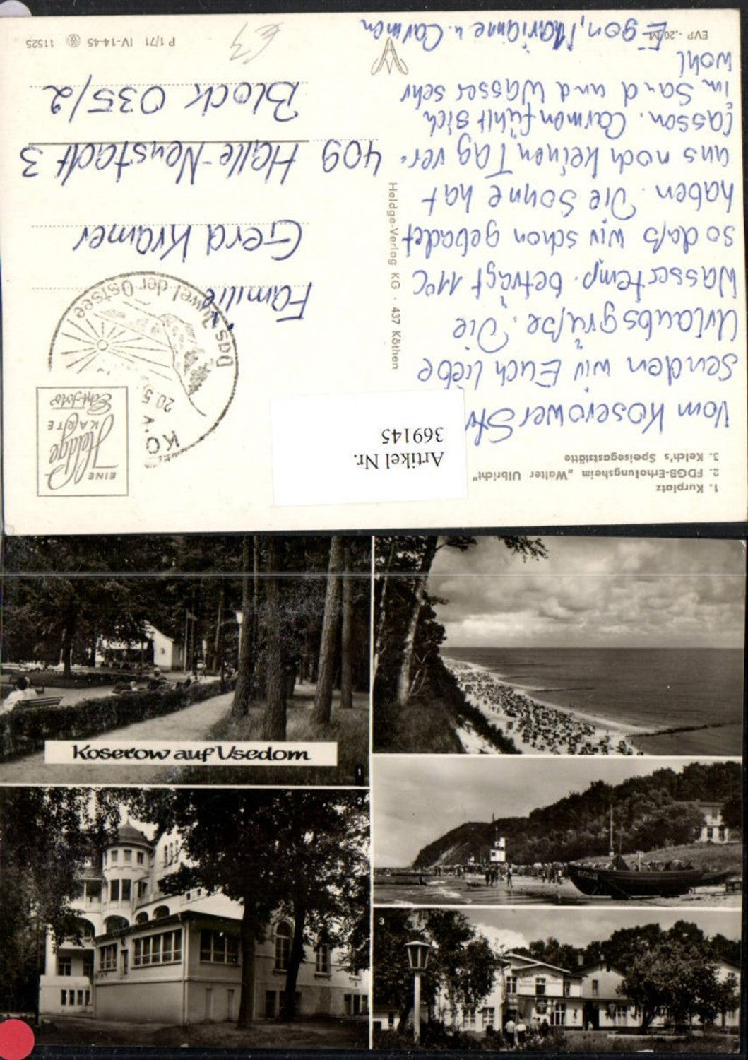 369145,Koserow auf Usedom Kurplatz Erholungsheim Walter Ulbricht Mehrbildkarte