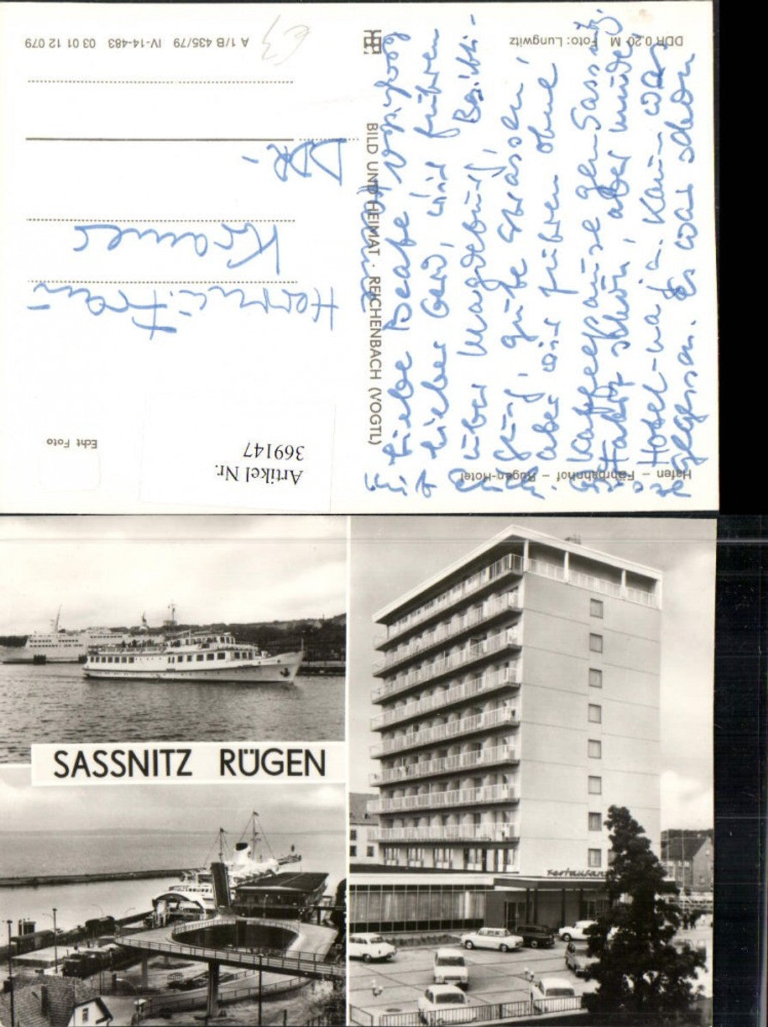 369147,Sassnitz auf Rügen Hafen Dampfer Schiffe Fährbahnhof Hotel Mehrbildkarte