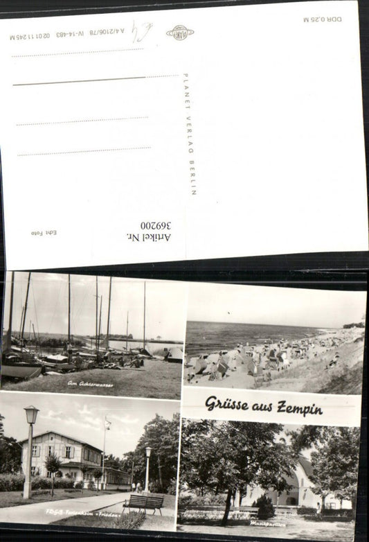 369200, Zempin Beach Beach life Bandstand Sailboats Multi-image map 