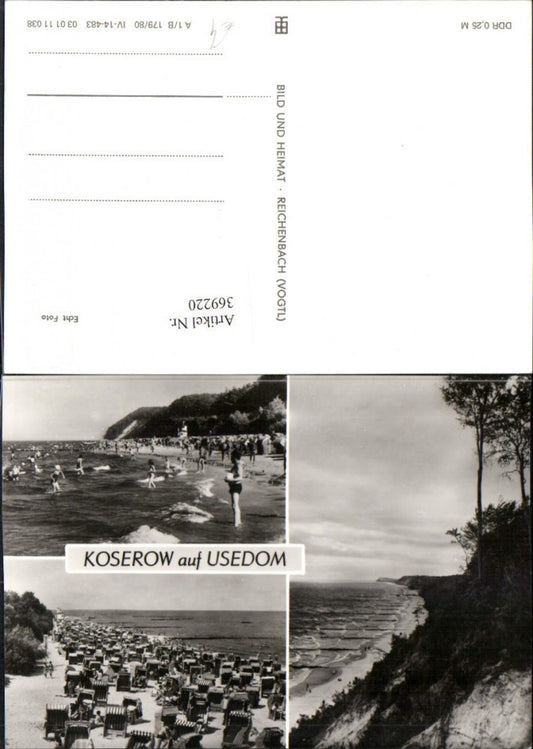 369220,Koserow auf Usedom Strand Strandleben Mehrbildkarte