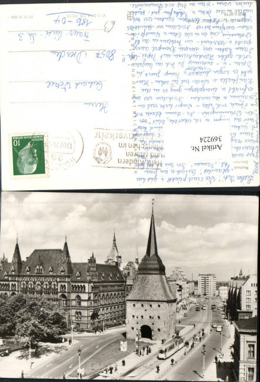 369224,Rostock Steintor Tor Turm Straßenbahn