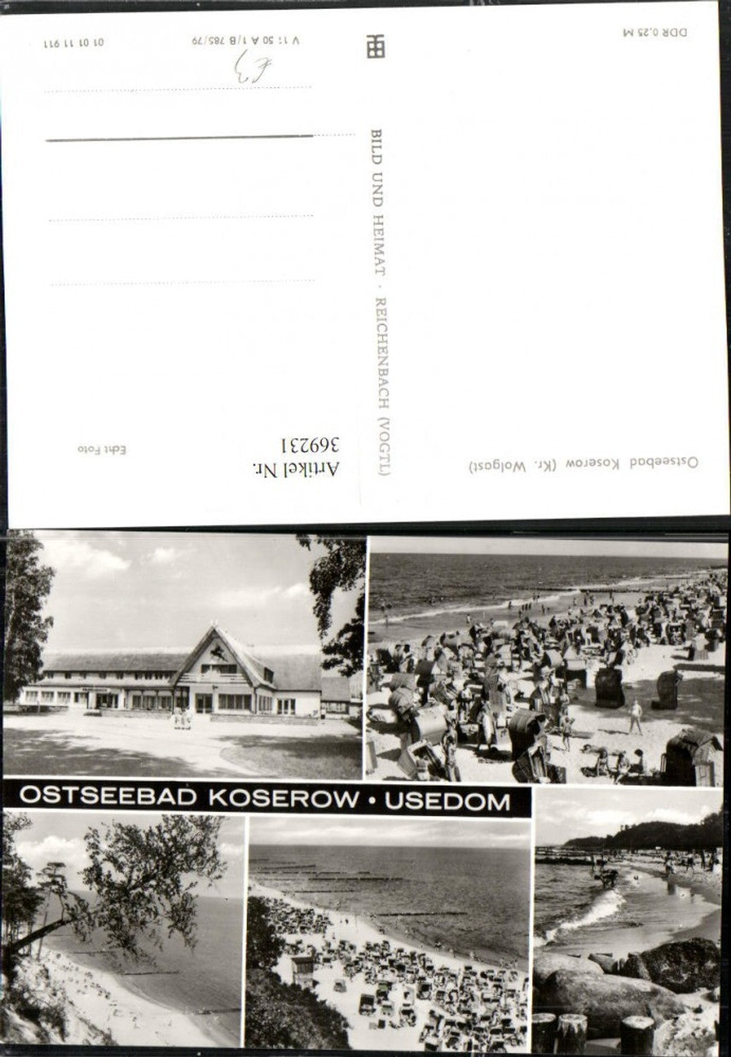 369231,Ostseebad Koserow auf Usedom Strand Strandleben Mehrbildkarte