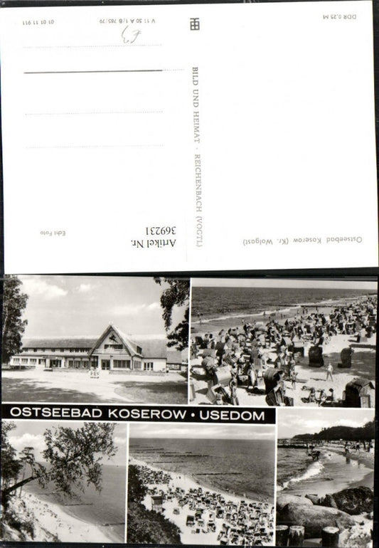 369231,Ostseebad Koserow auf Usedom Strand Strandleben Mehrbildkarte