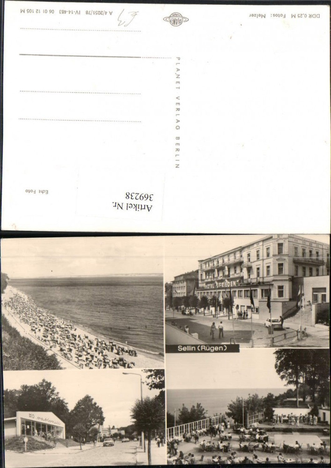 369238,Sellin auf Rügen Strand Hotel Frieden Terrasse Mehrbildkarte