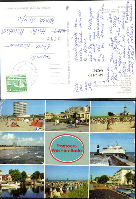 369241,Rostock Warnemünde Hotel Neptun Dampfer Strand Mole Mehrbildkarte