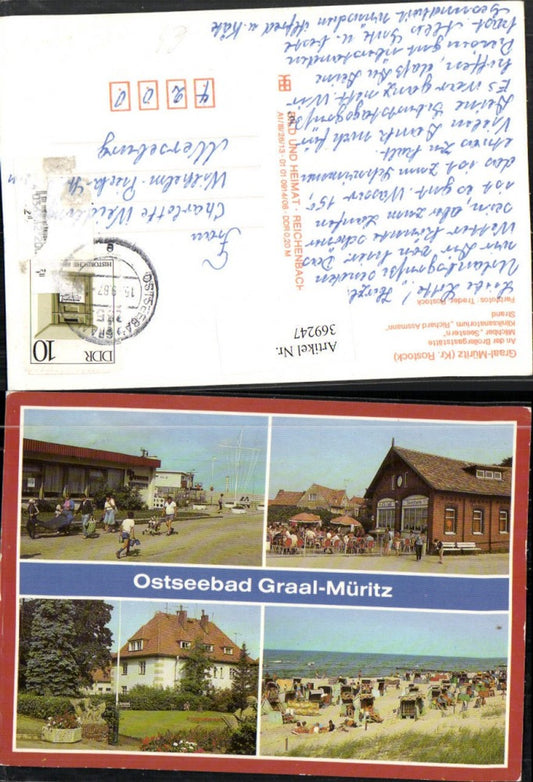 369247,Ostseebad Graal-Müritz Milchbar Strand Strandleben Sanatorium Mehrbildkarte
