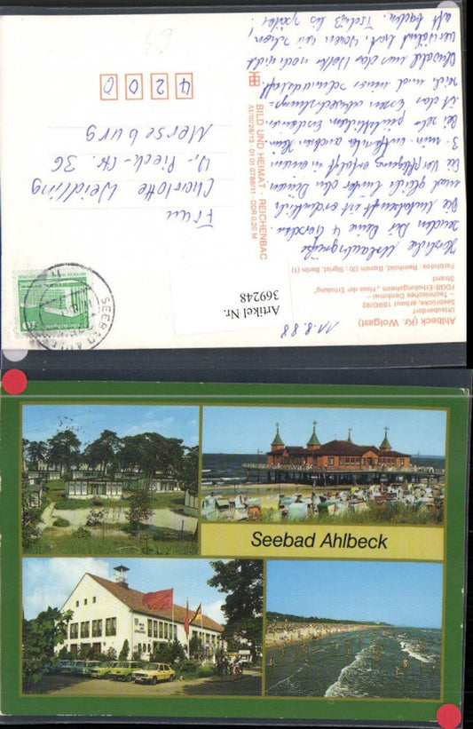 369248,Seebad Ahlbeck Strand Seebrücke Erholungsheim Mehrbildkarte