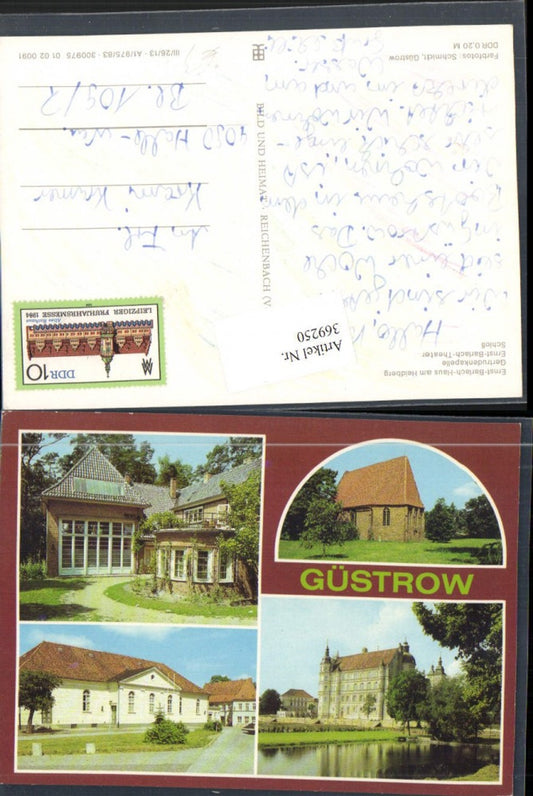 369250,Güstrow Schloss Gertrudenkapelle Theater Haus Mehrbildkarte