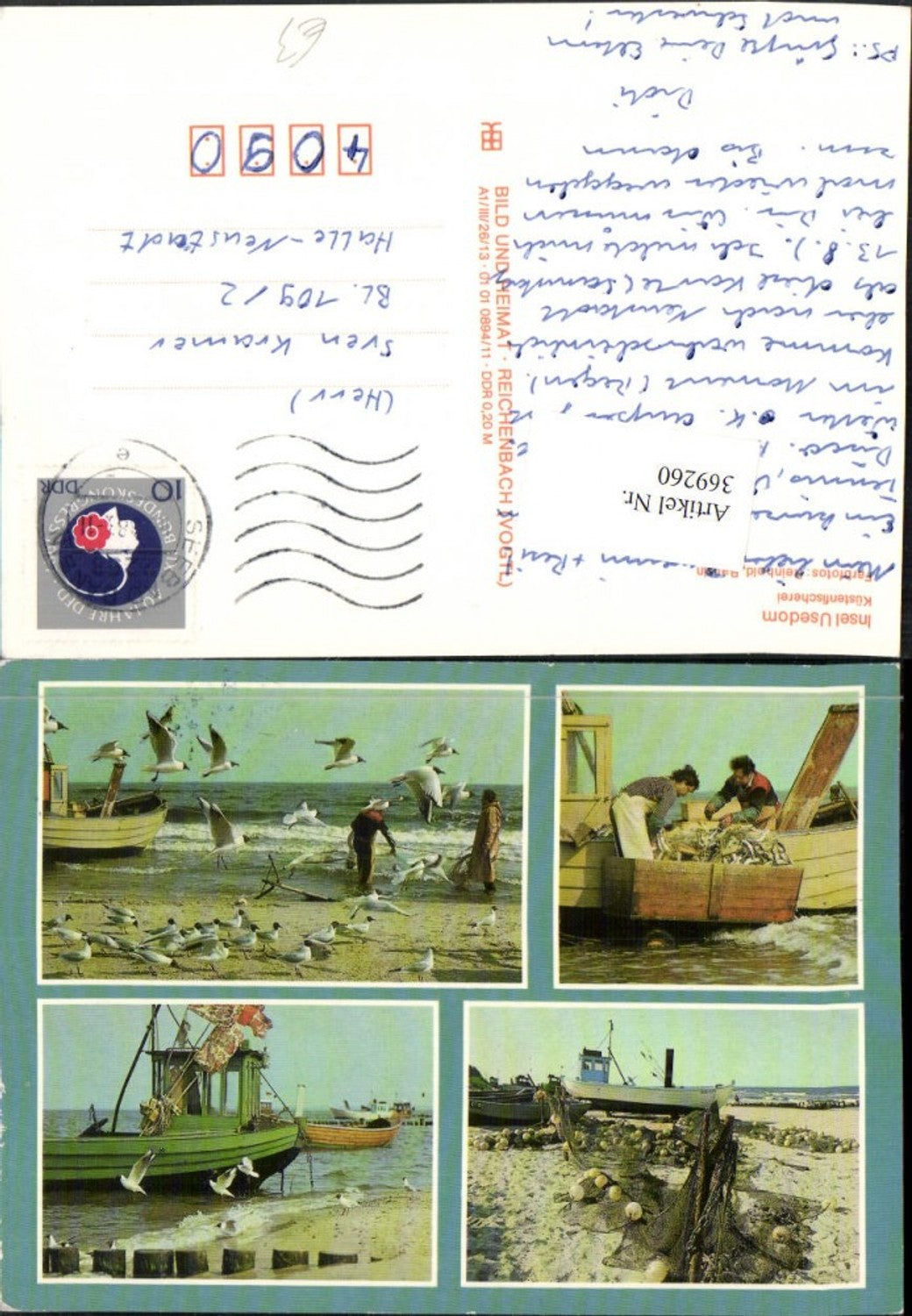 369260,Insel Usedom Küstenfischerei Fischer Netze Boote Möwen Mehrbildkarte