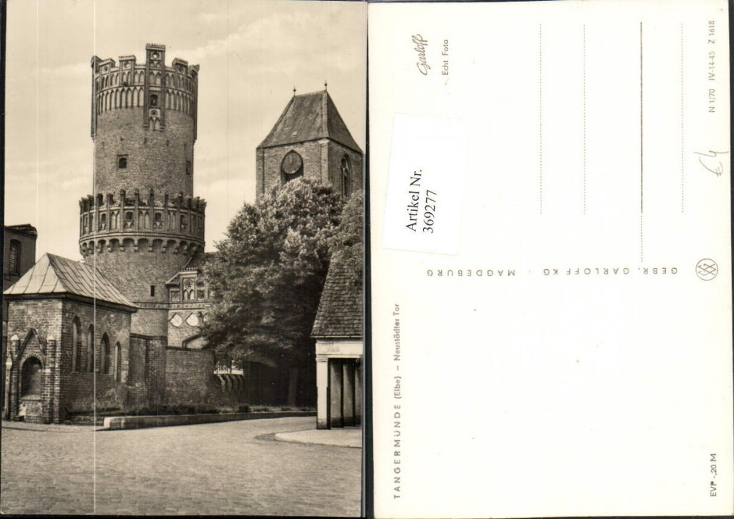 369277,Tangermünde an d. Elbe Neustädter Tor Turm