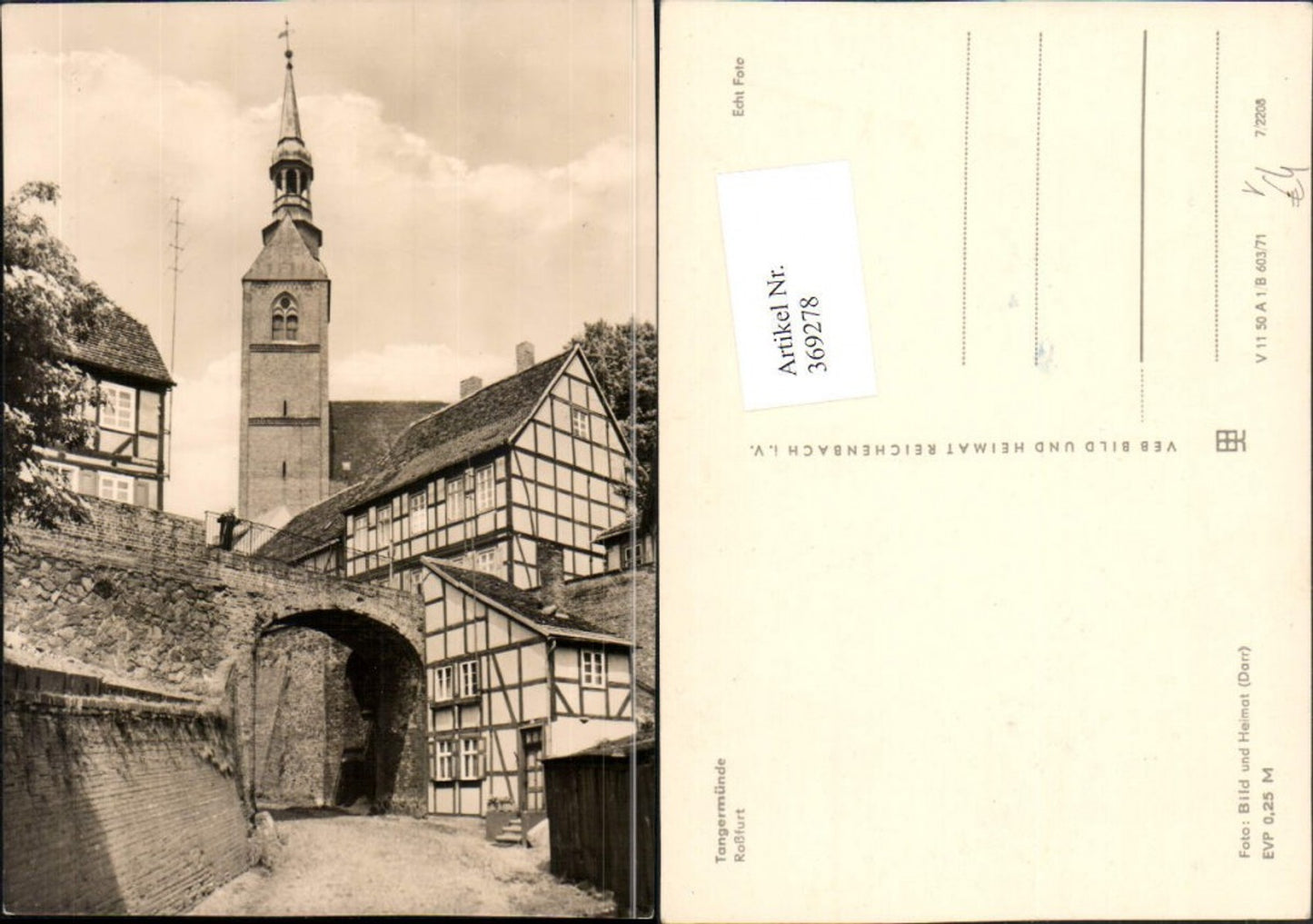 369278,Tangermünde Roßfurt Tor Kirche pub VEB