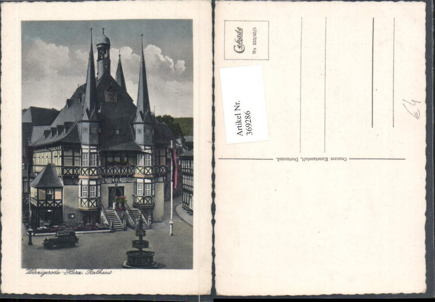 369286,Wernigerode am Harz Rathaus Erker Brunnen