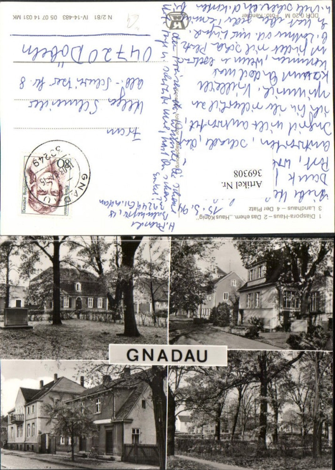 369308,Gnadau Diaspora-Haus Haus König Landhaus Platz Mehrbildkarte