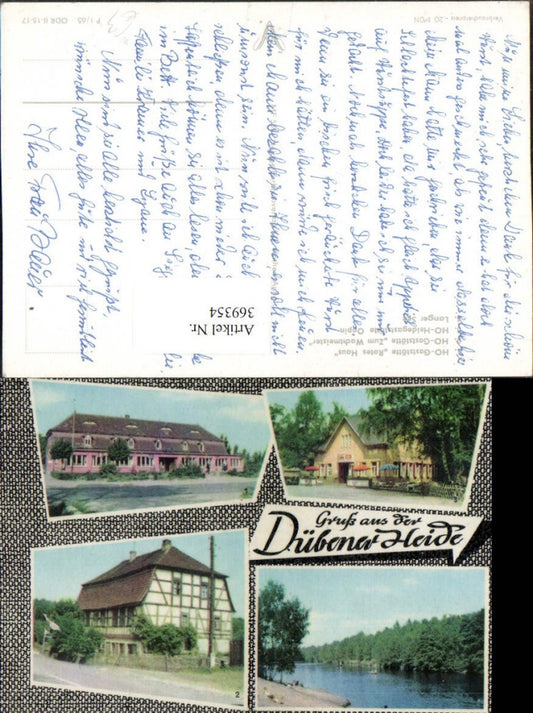 369354,Dübener Heide Gaststätte Rotes Haus Wachtmeister u. Oppin See Mehrbildkarte