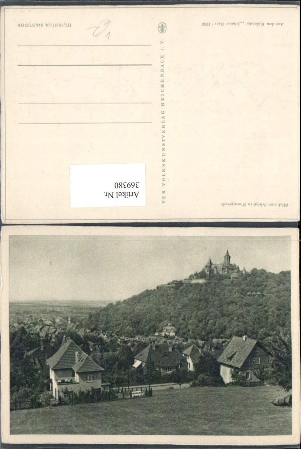 369380,Wernigerode Teilansicht Blick zum Schloss pub VEB