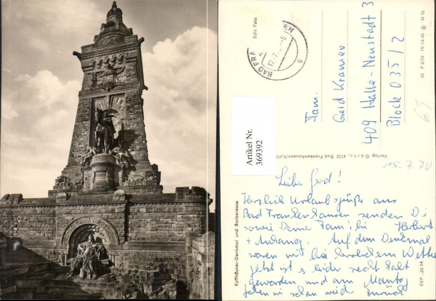 369392,Kyffhäuser-Denkmal u. Barbarossa b. Bad Frankenhausen