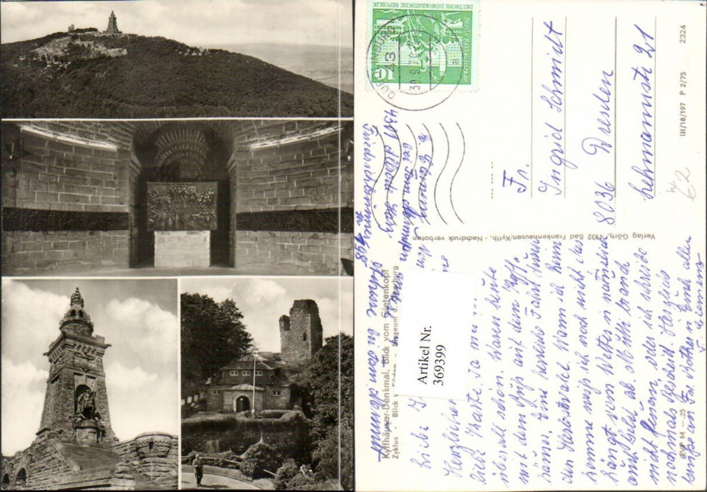 369399,Kyffhäuser-Denkmal b. Bad Frankenhausen Zyklus Museum Mehrbildkarte