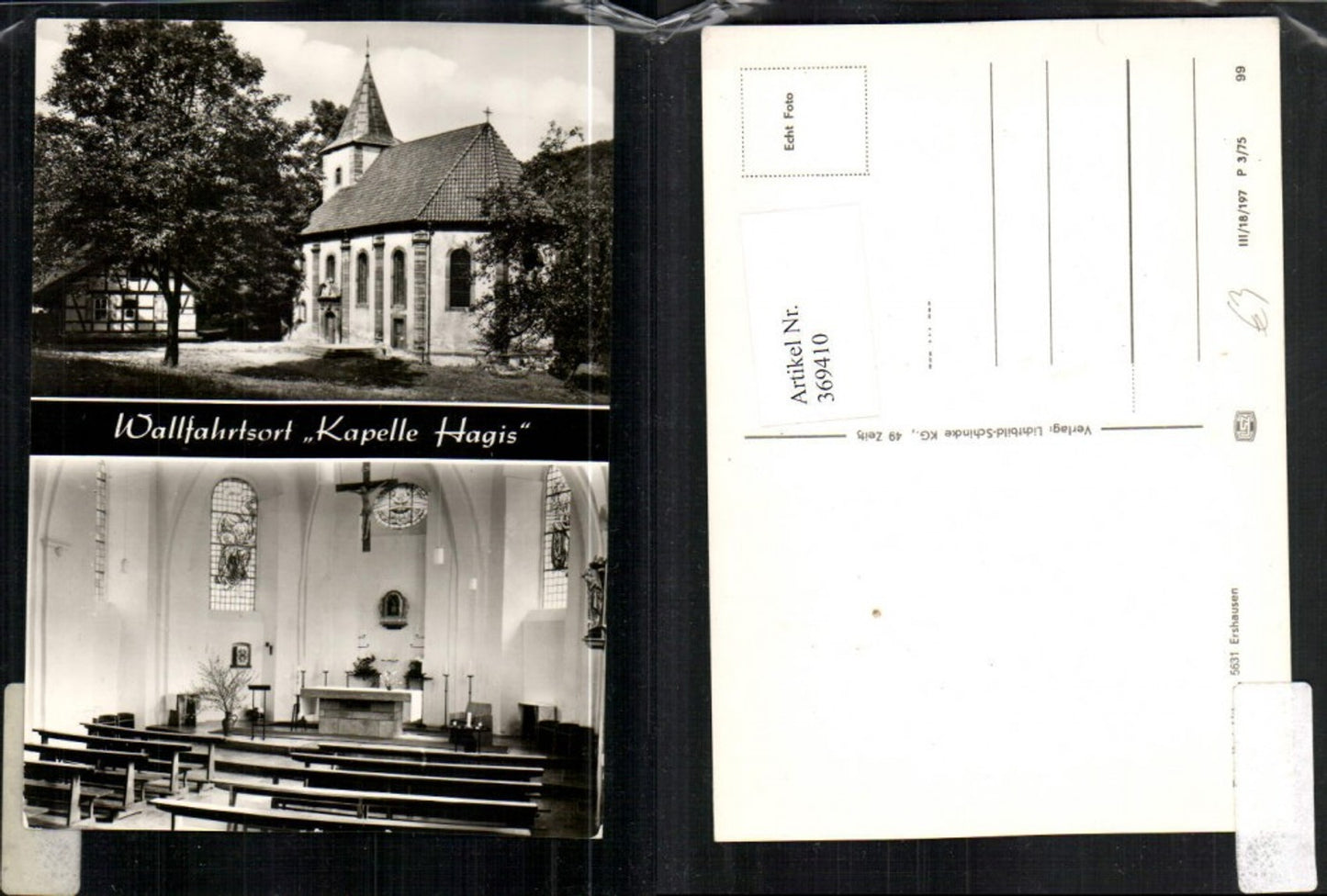 369410,Kapelle Klüschen Hagis b. Dingelstädt Innenansicht Mehrbildkarte