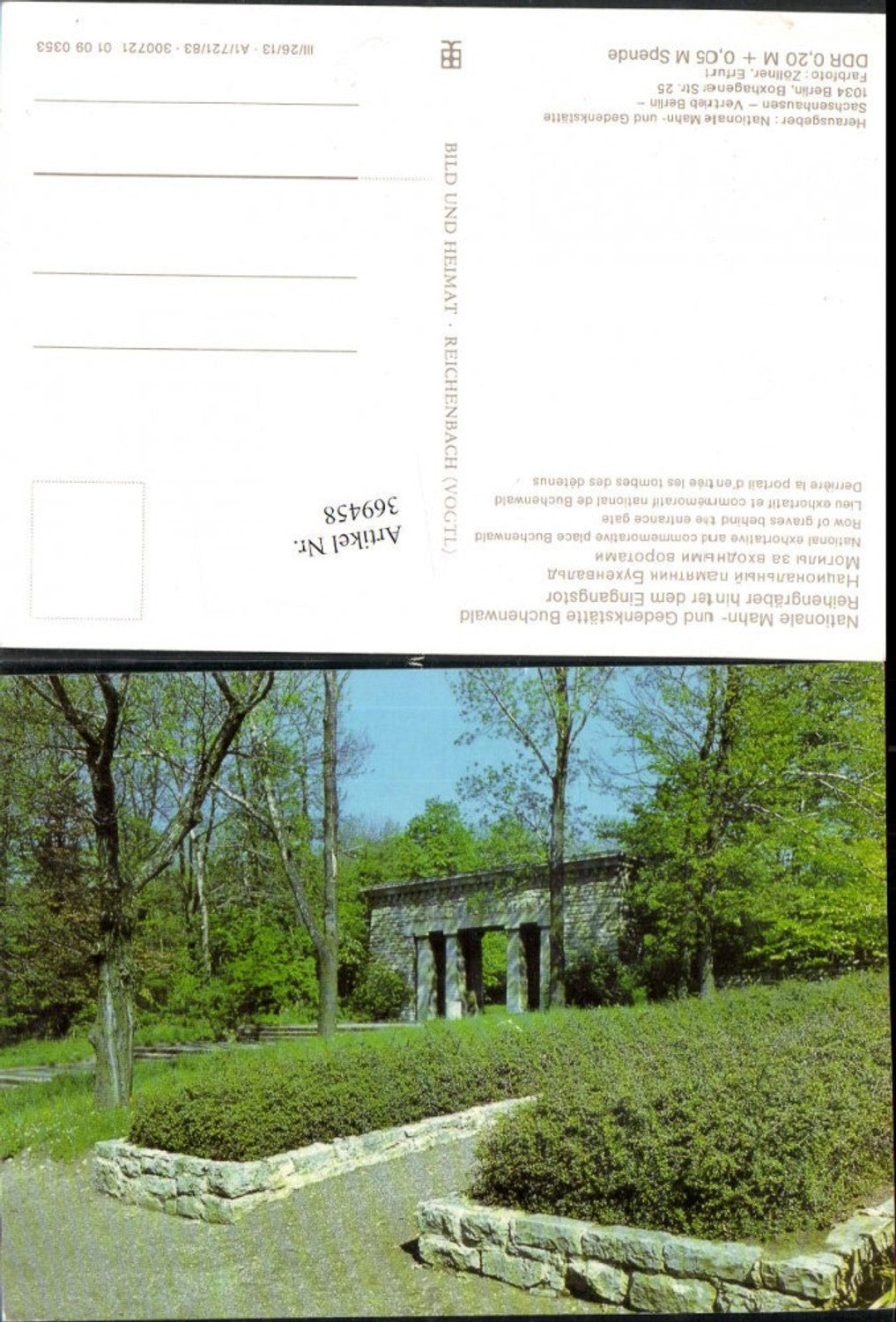 369458,Weimar Buchenwald Mahn- und Gedenkstätte Reihengräber