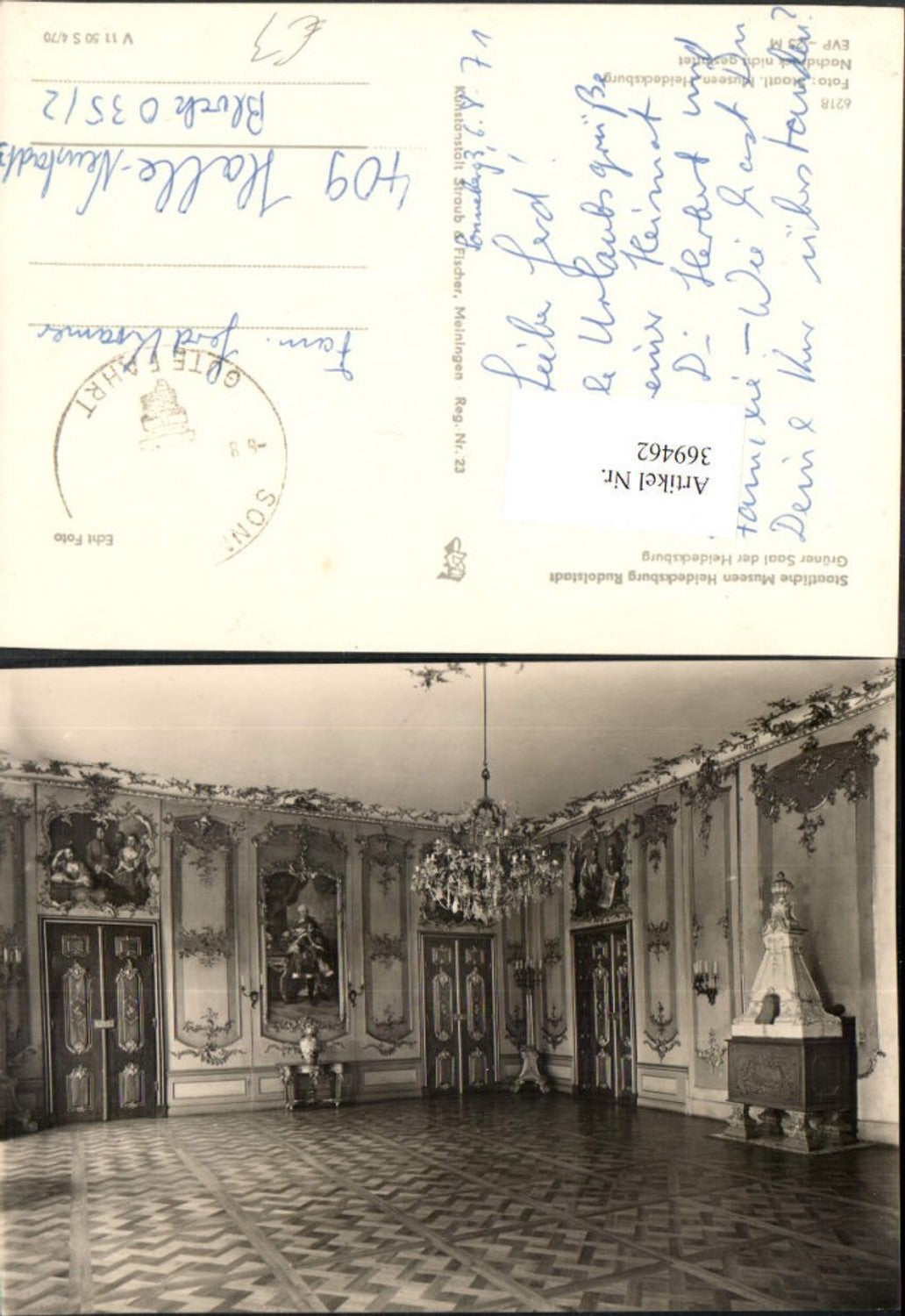 369462, Rudolstadt Heidecksburg Castle Museum Green Hall Interior view