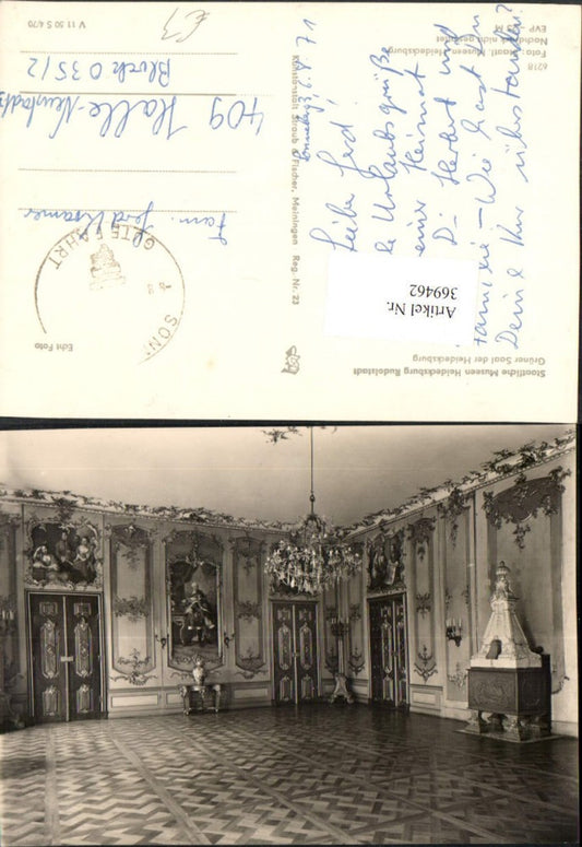 369462,Rudolstadt Schloss Museum Heidecksburg Grüner Saal Innenansicht