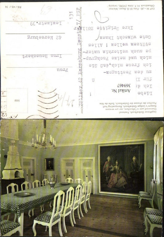 369467,Jagdhaus Gabelbach b. Ilmenau Festsaal Innenansicht