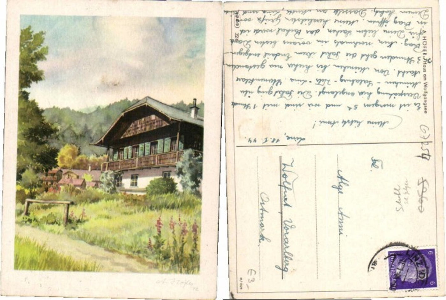 68170,Künstlerkarte A. Höfer St Wolfgang Wolfgangsee Haus