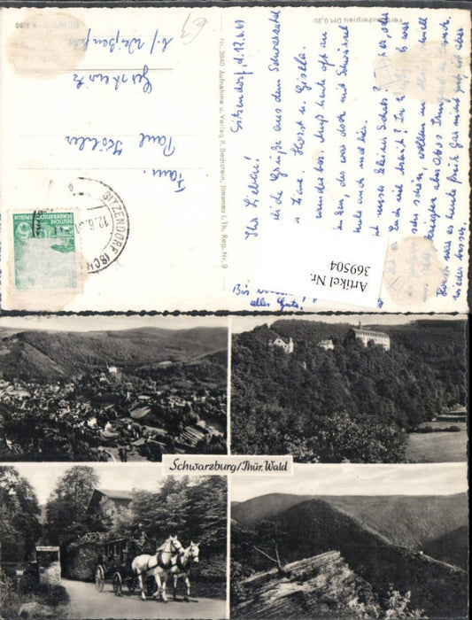 369504,Schwarzburg Totale Schloss Kutsche Mehrbildkarte