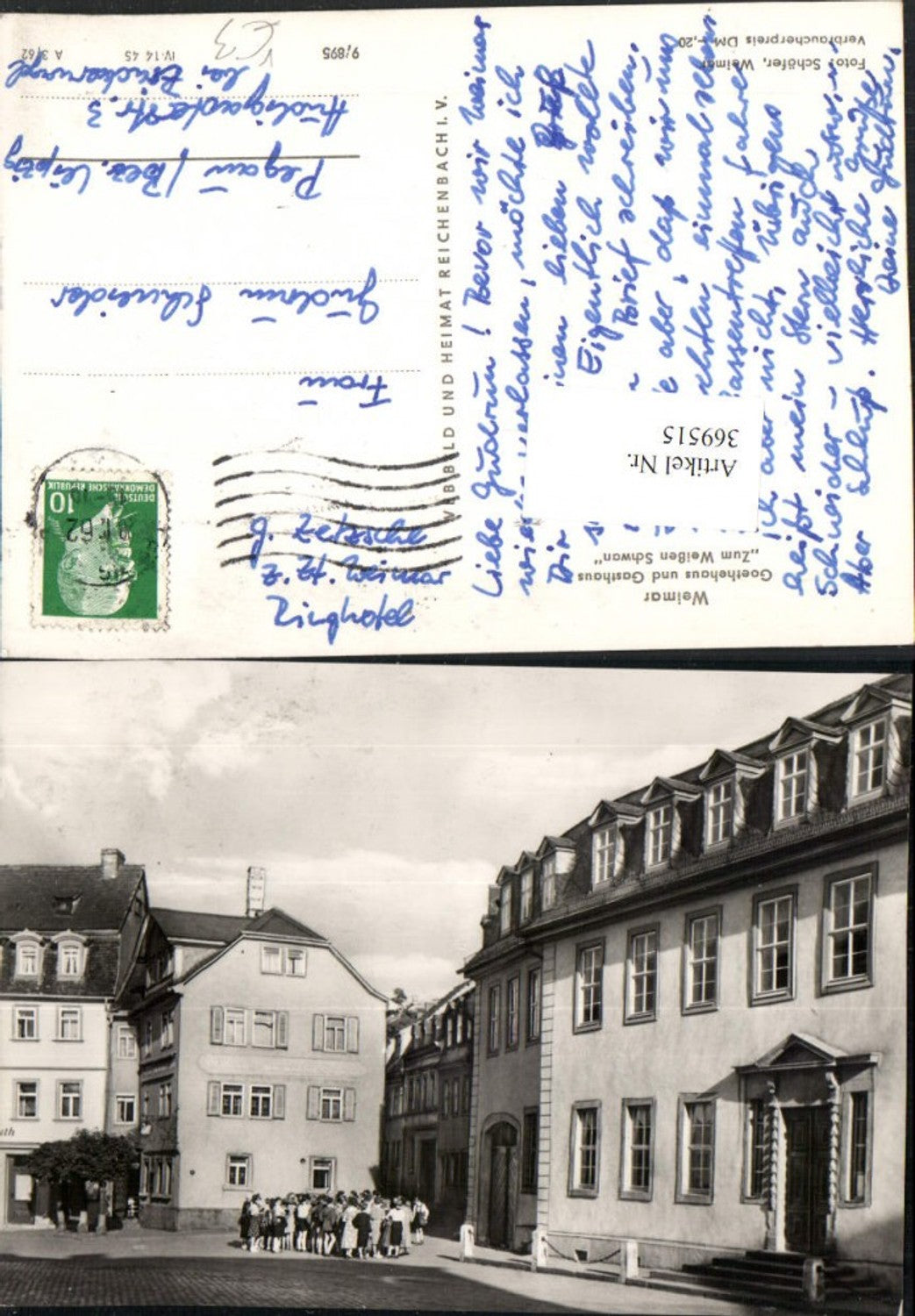 369515, Weimar Goethe House and Gasthaus zum weißen Schwan pub VEB