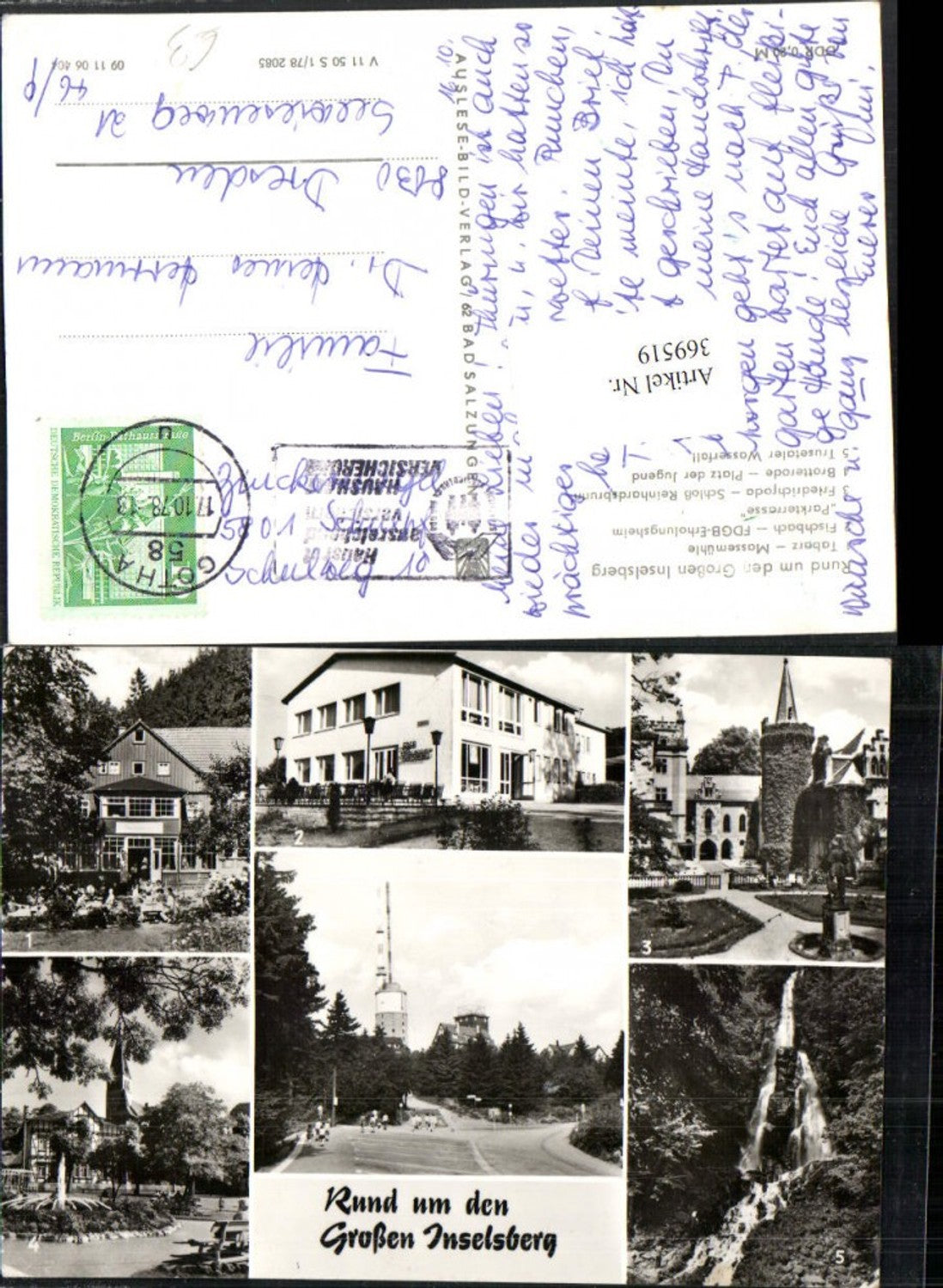 369519,Rund um den Großen Inselsberg Tabarz Fischbach Friedrichroda Brotterode Mehrbildkarte