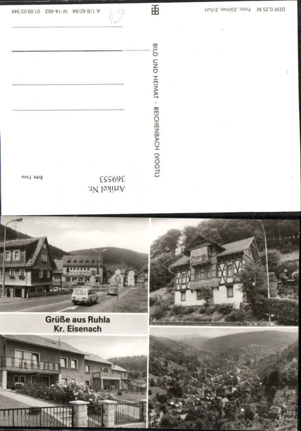 369553, Greetings from Ruhla, Total Houses Multi-view Postcard