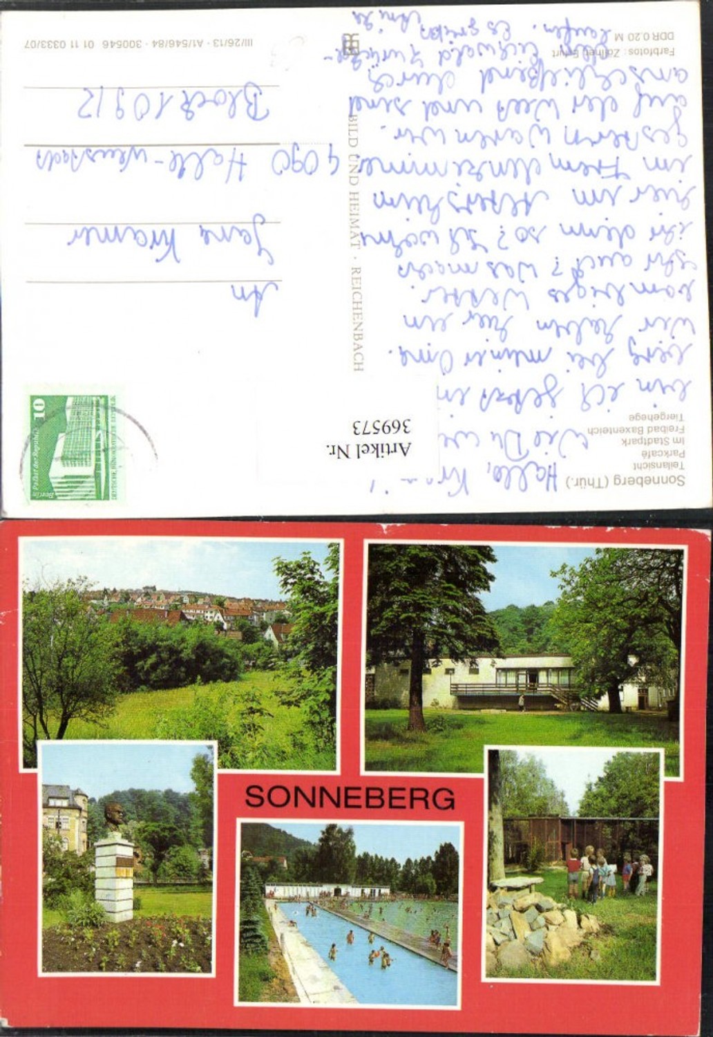 369573, Sonneberg Partial view City park Outdoor swimming pool Animal enclosure Multi-view map