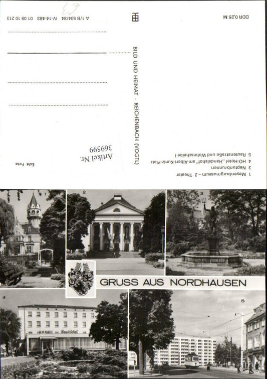 369599, Nordhausen Meyenburg Museum Theatre Neptune Fountain Hotel Multi-view map