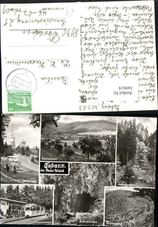 369618,Tabarz Totale Inselsberg Waldbahn Linie 4 Nr. 213 Haltestelle Mehrbildkarte