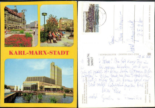 369627,Chemnitz Rathaus Stadthalle Interhotel Kongress Mehrbildkarte