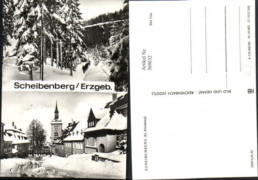 369632,Scheibenberg im Erzgebirge Straßenansicht Winterbilder Mehrbildkarte