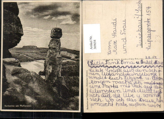 369654,Sächsische Schweiz Barbarine am Pfaffenstein Felsen b. Königstein