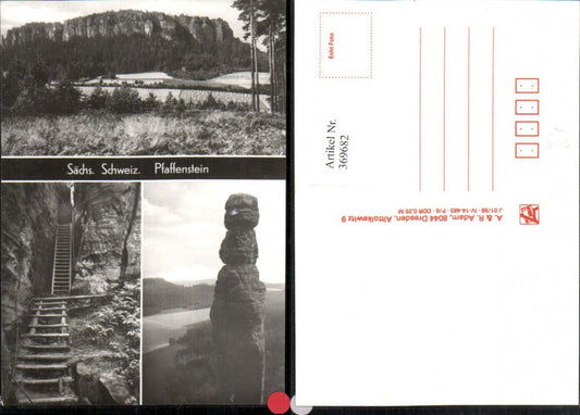 369682,Sächsische Schweiz Pfaffenstein b. Königstein Felsen Leiter Mehrbildkarte